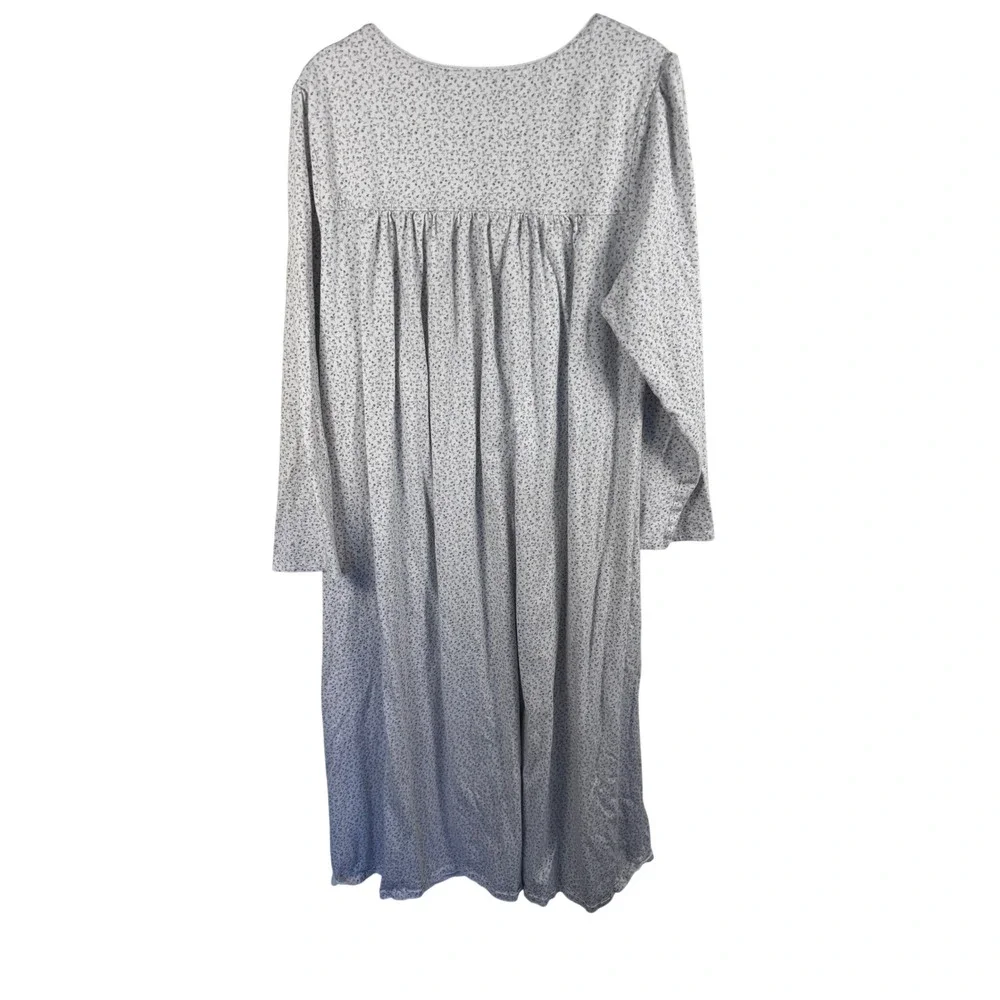 Eileen West Nightgown Womens Large Floral Cotton Long Sleeve Prairie Cottagecore